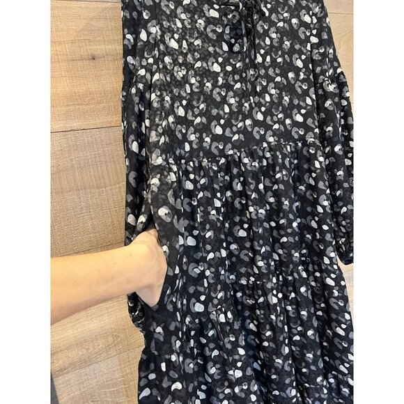 Lafayette 148 NY LIPE LEOPARD PRINT TIE NECK SILK MIDI DRESS SIZE XS - Picture 11 of 12